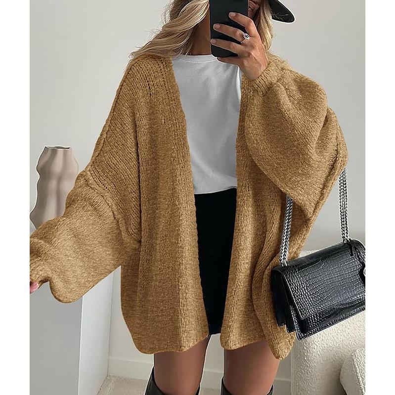 Louie Sand Oversized Knit Cardigan