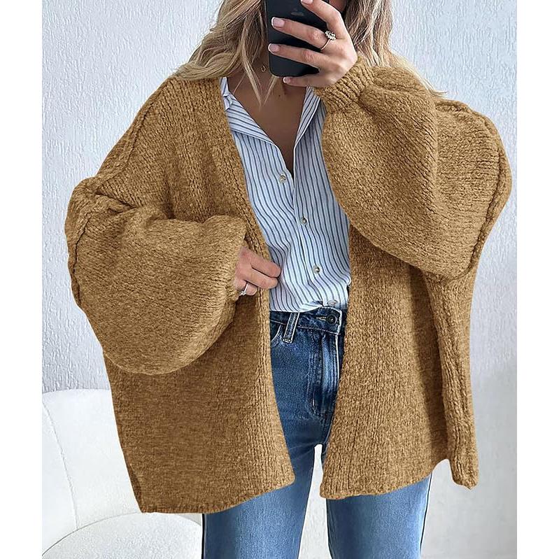 Louie Sand Oversized Knit Cardigan