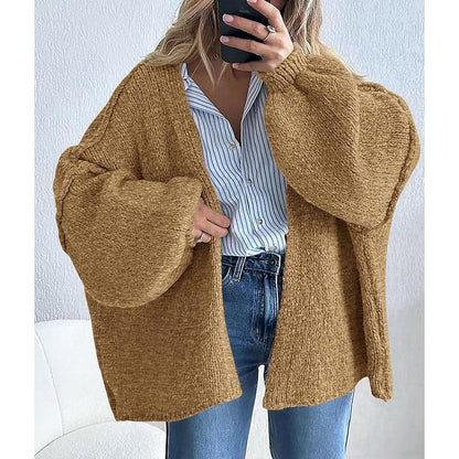 Louie Sand Oversized Knit Cardigan
