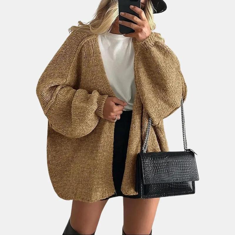 Louie Sand Oversized Knit Cardigan