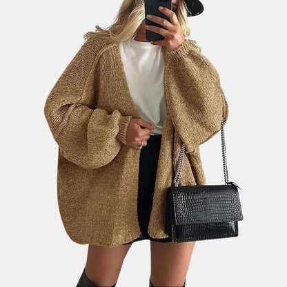 Louie Sand Oversized Knit Cardigan