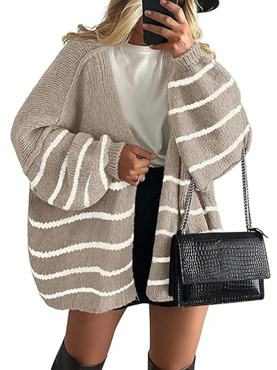 Louie Sand Oversized Knit Cardigan