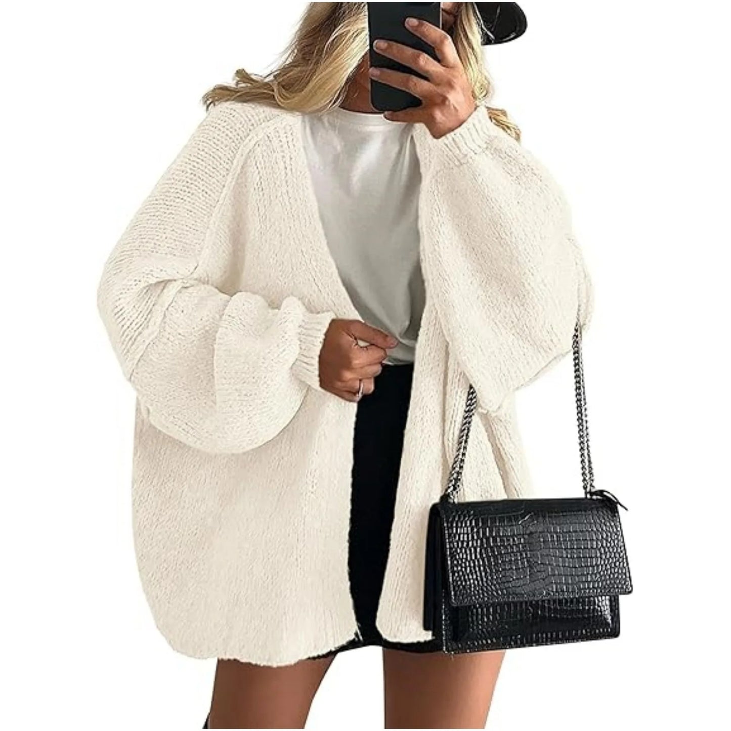 Louie Sand Oversized Knit Cardigan