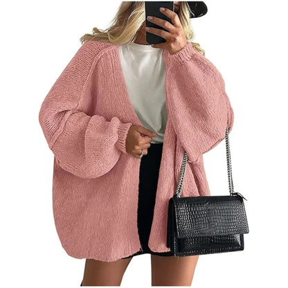 Louie Sand Oversized Knit Cardigan