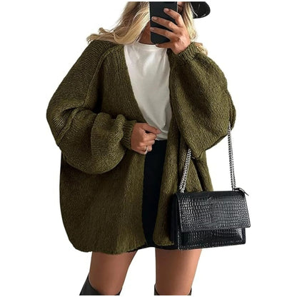 Louie Sand Oversized Knit Cardigan